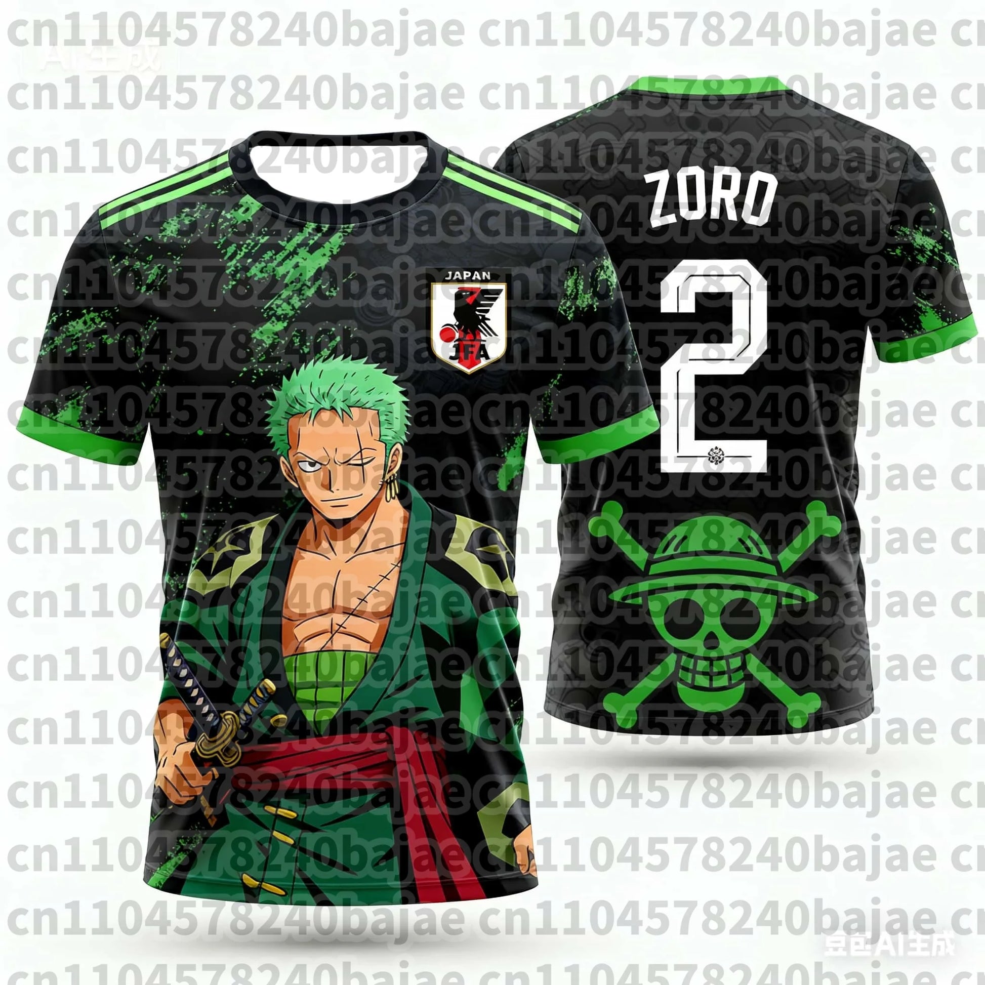 2026 Japan One Piece Luffy Football Jersey T-shirt Kids Football Special Jersey Kit Adult Men's Quick-Drying Sweatshirt
