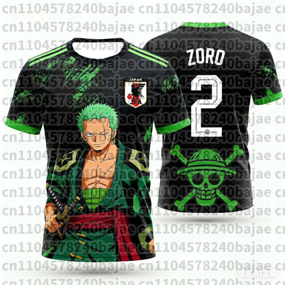2026 Japan One Piece Luffy Football Jersey T-shirt Kids Football Special Jersey Kit Adult Men's Quick-Drying Sweatshirt