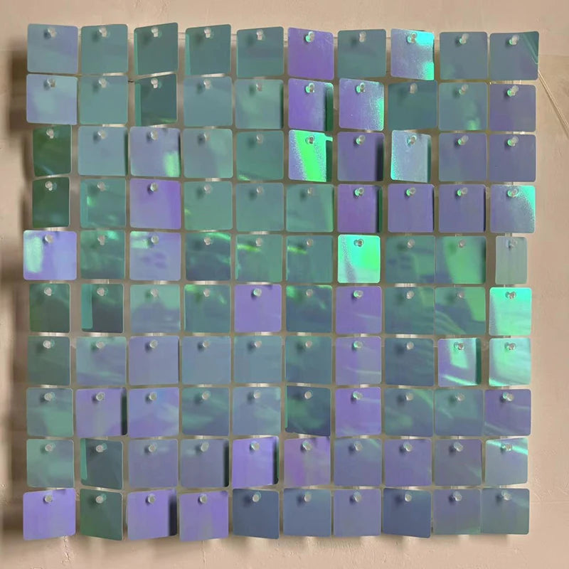 6-30Pcs Colorful Glitter Sequins Background Wall Panels Light Gold Square Shiny Panels Wedding Birthday Christmas Party Backd