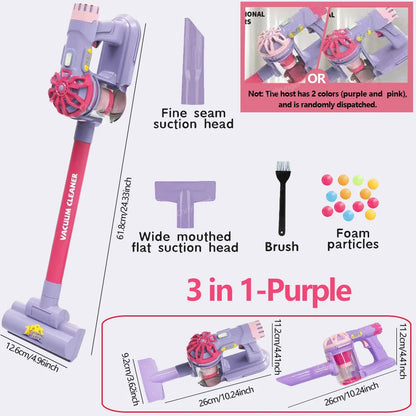 Kids Simulation Electric Vacuum Cleaner Toy Set Housekeeping Role Play Educational Toys for Toddlers Perfect Gift for Girls B