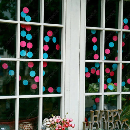 Macaron Colored Circle Garlands Decorations for Classroom Room Baby Shower Birthday Party Decor Wall Hanging Dots Paper Strin