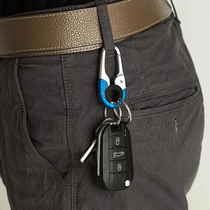 Keychain Buckle for Men Stainless Steel Key Ring Key Chain Hook Outdoor Carabiner Climbing Keyfob Accessories