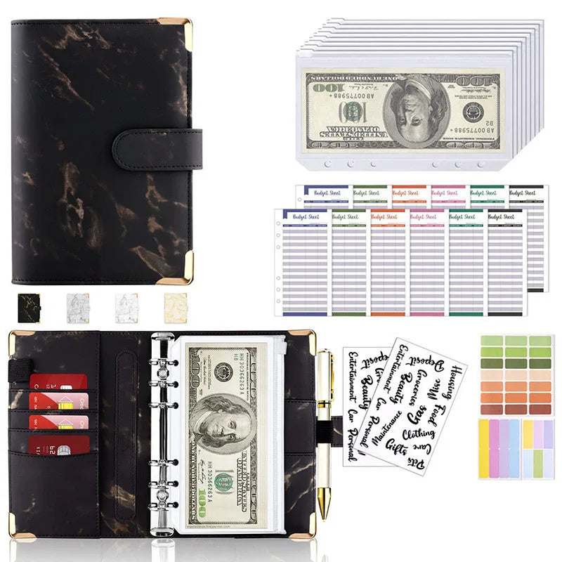 New Budget Plan Notebook A6 Cash Envelope Saving Money 6 Holes Binder for Financial Management A6 Loose-leaf Notebook Binder 