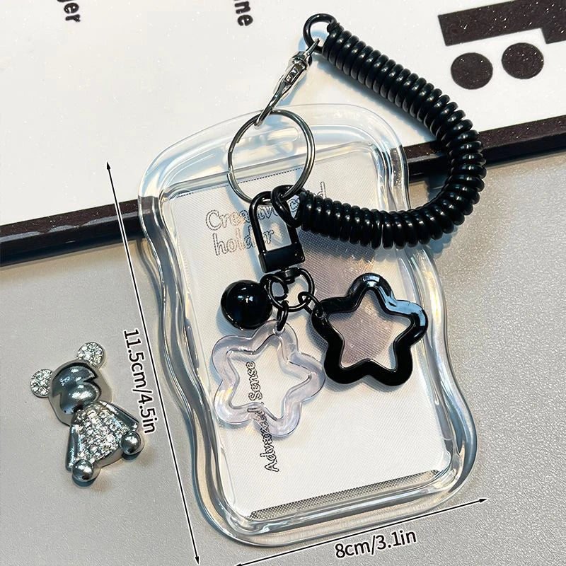 Kpop Photocard Holder Binder Photo Card Holder 3inch Idol Binder Photocard Display Keychain Protective Cover Photo Albums - S