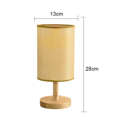 LED Bedside Table Lamps Simple Chinese Style Decoration Table Lamps Dimmable USB Plug Fabric Lampshade Bedroom Night Light - 