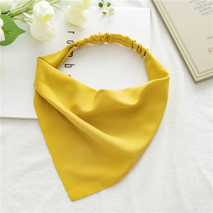 2022 Summer Vintage Print Flower Beach Bandana Hair Scarf Fashion Elastic Rubber Headbands for Women Girl Hair Accessories - 