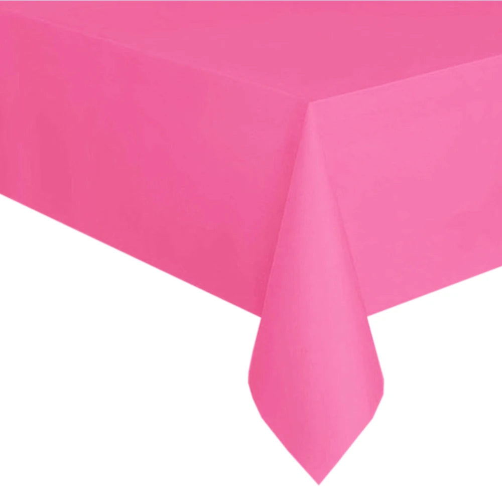 Disposable Tablecloth White Black Pink Gold Table Cover Plastic Birthday Wedding Table Cloth Party Dining Table Decoration Fa