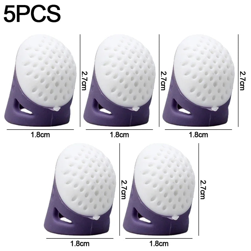 Sewing Thimbles Anti-Slip Finger Covers Multifunctional Silicone Thimbles Finger Tips Protectors Household DIY Sewing Supplie