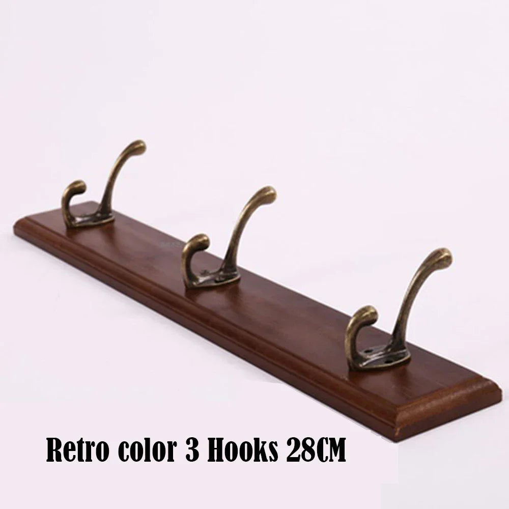 Wall Mounted Solid Wood Coat Rack with Hooks Hats Clothes Hanger Closet Organizer Perchero Furniture for Hallway Entrance Dec