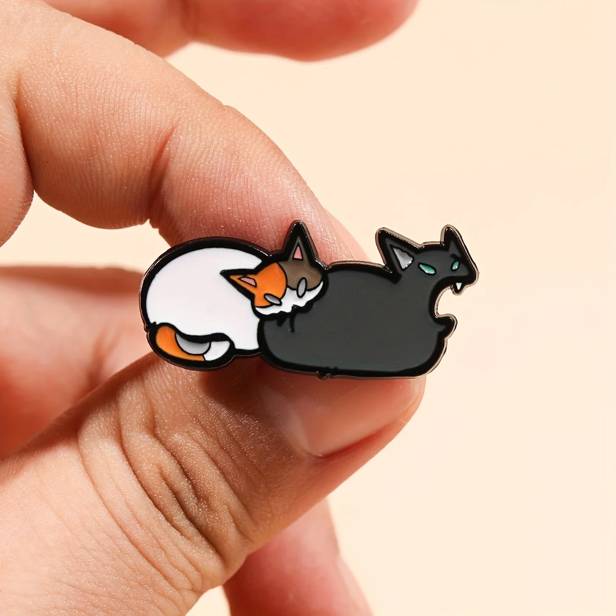 1pc Cat Enamel Brooch - Cute cat design, perfect for lapels, bags or jewelry