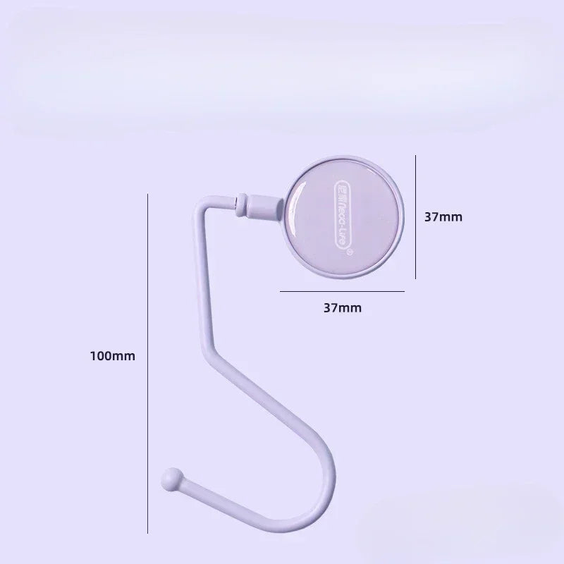 1 Pcs Cute Morandi Bag Hook Heavy Table Purse Bag Hooks Travel Handbag Table Side Bag Hanger Office Desk Organizers - PURPLE