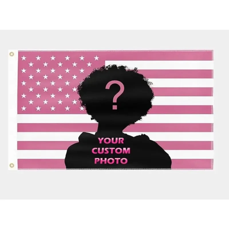 Custom Pink USA America Flag 3X5 Ft Personalized Flags Design Your Image Funny Tapestry Poster Dorm Room, Living Room, Bedroo