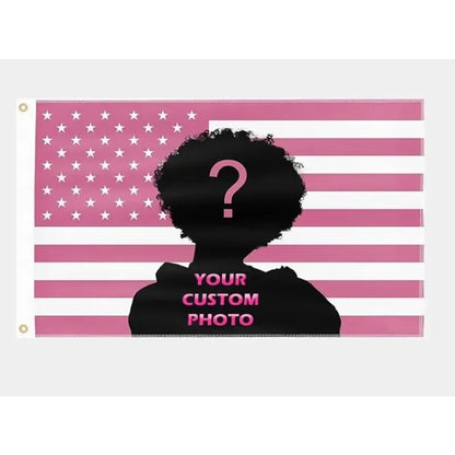 Custom Pink USA America Flag 3X5 Ft Personalized Flags Design Your Image Funny Tapestry Poster Dorm Room, Living Room, Bedroo