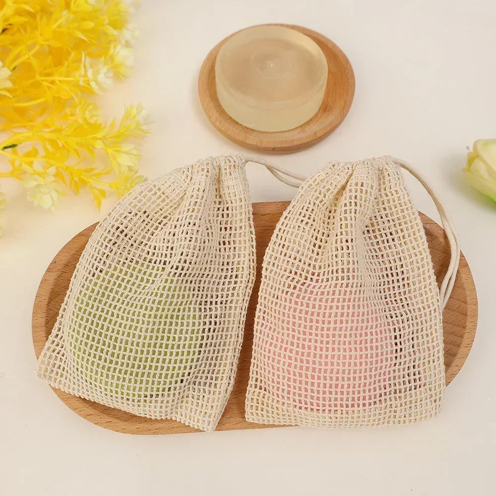 Soap Foaming Net Mesh Bags Bath Washing Tools Body Cleaning Bubble Helper Mesh Deep Cleaning Home Bathroom Exfoliating Suppli