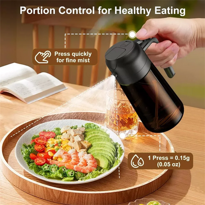 2-in-1 Glass Oil Dispenser & Sprayer - 16oz/470ml Leakproof Olive Oil Sprayer Bottle for Cooking, Air Fryer, BBQ, Baking, Sal