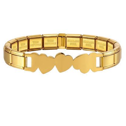 For Women Men Italian Charm Link 9mm Width Silver Gold Color Stainless Steel Bracelets on Hand DIY Making Jewelry - 8