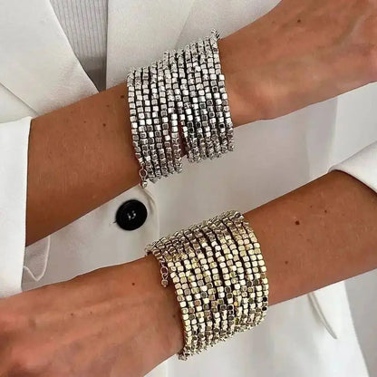 Vintage Multi Layer Wide Bracelet for Women Punk CCB Acrylic Bead Chain Bangle Bracelet 2026 Fashion Jewelry Accessories