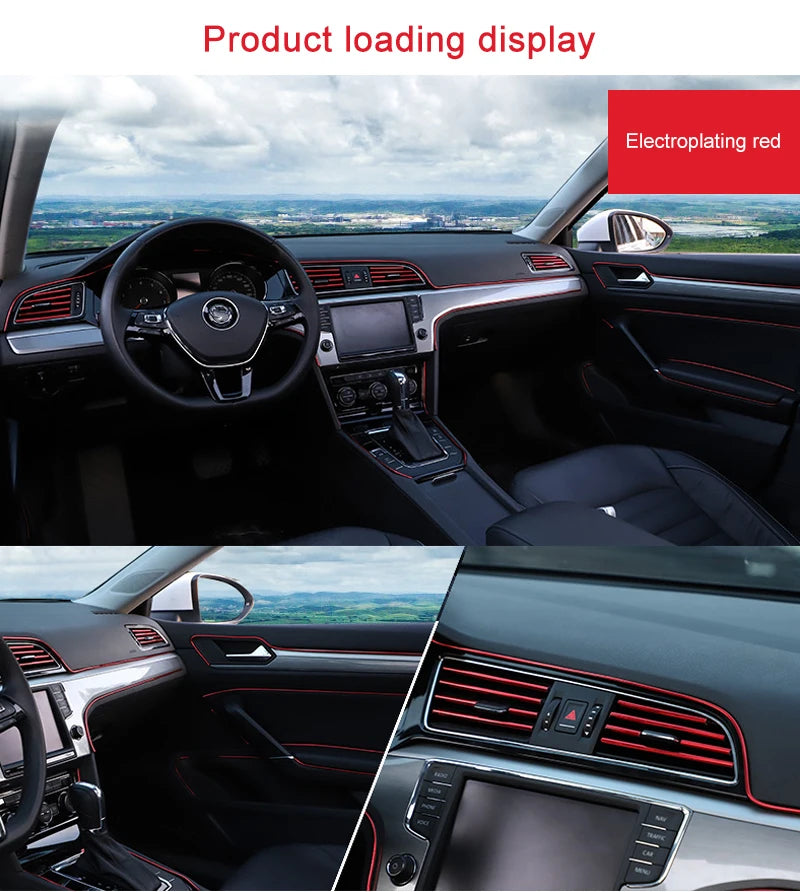 Car Moulding Decoration Flexible Strips1/3/5M Interior Auto Mouldings Car Cover Trim Dashboard Door Edgein Car-styling Univer