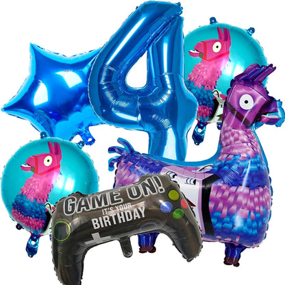 Video Game Fortnitions Birthday Party Decoration Cartoon Alpaca Llama Plate Tablecloth Baby Shower Kids Favors Party Supplies