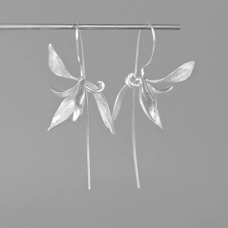 XIYANIKE Vintage Iris Flower Drop Earrings Hook For Women Girl New Fashion Trendy Jewelry Gift Party Wedding серьги - VES0145