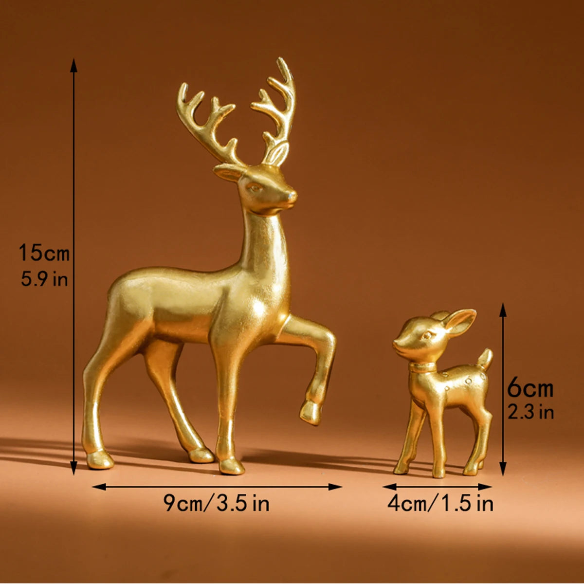 2 Pcs, Room Decor Mother Deer Cute Kids Room Decor Sculptures Kawaii Sculptures Christmas Home Decoration Fawn Figurines - Go
