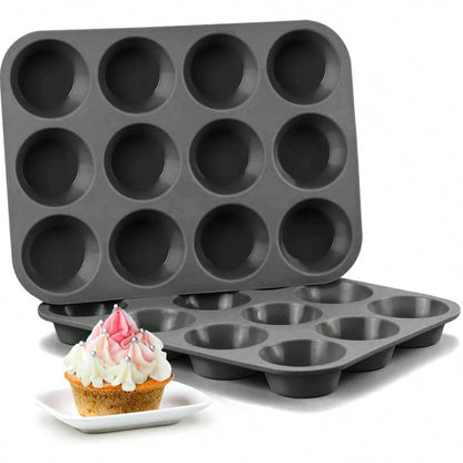 12 Holes Cupcakes Mold Non Stick Muffin Cupcake Silicone Mold Soap Chocolate Muffin Baking Pan Silicone Cake Mold Baking Tool