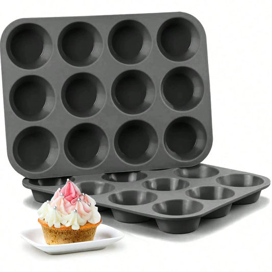12 Holes Cupcakes Mold Non Stick Muffin Cupcake Silicone Mold Soap Chocolate Muffin Baking Pan Silicone Cake Mold Baking Tool