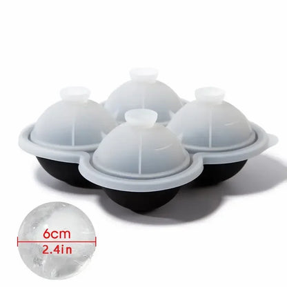 1pc Large Silicone Ice Cube Trays - Easy-Release, No Leakage, Perfect for Whiskey, Cocktails, Juice, and Parties - black