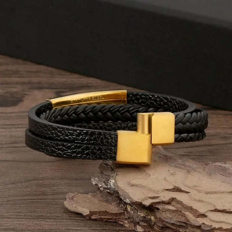 Classic Men's Leather Bracelet New Style Hand-woven Multi-layer Combination Accessory Fashion Man Jewelry