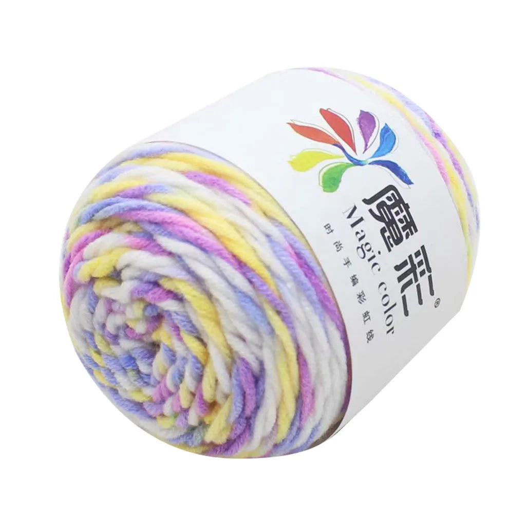 Crochet Yarn Rainbow, Soft Cotton Knitting Wool, 5 Strands Yarn for Sweaters, DIY Scarves, Hand-Knitted Crafts, Vibrant Yarn 