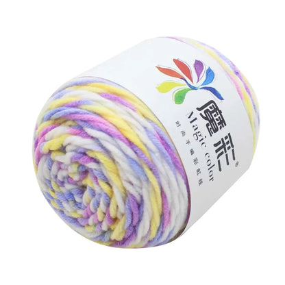 Crochet Yarn Rainbow, Soft Cotton Knitting Wool, 5 Strands Yarn for Sweaters, DIY Scarves, Hand-Knitted Crafts, Vibrant Yarn 