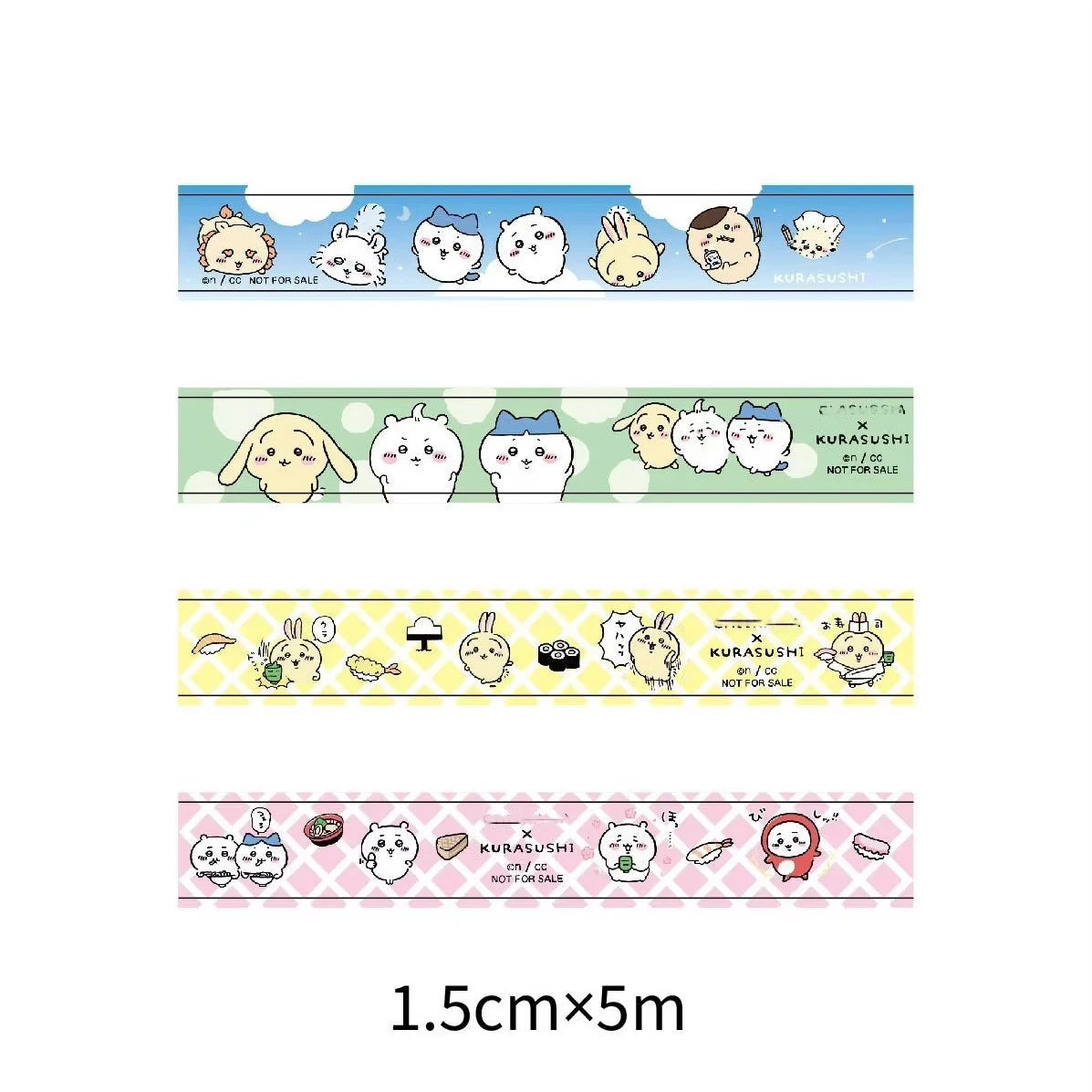 jiyi Hachiware Usagi Washi Tape Sushi Food Pattern Masking Tape Kawaii Japanese Character DIY Journal Planner Sticker Gift