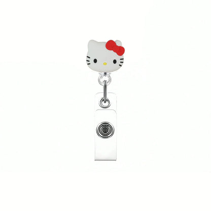 Kawaii Gift Kitty Cat Retractable Badge Reel Sparkling card holder accessories With Keychain For Women Student office supplie