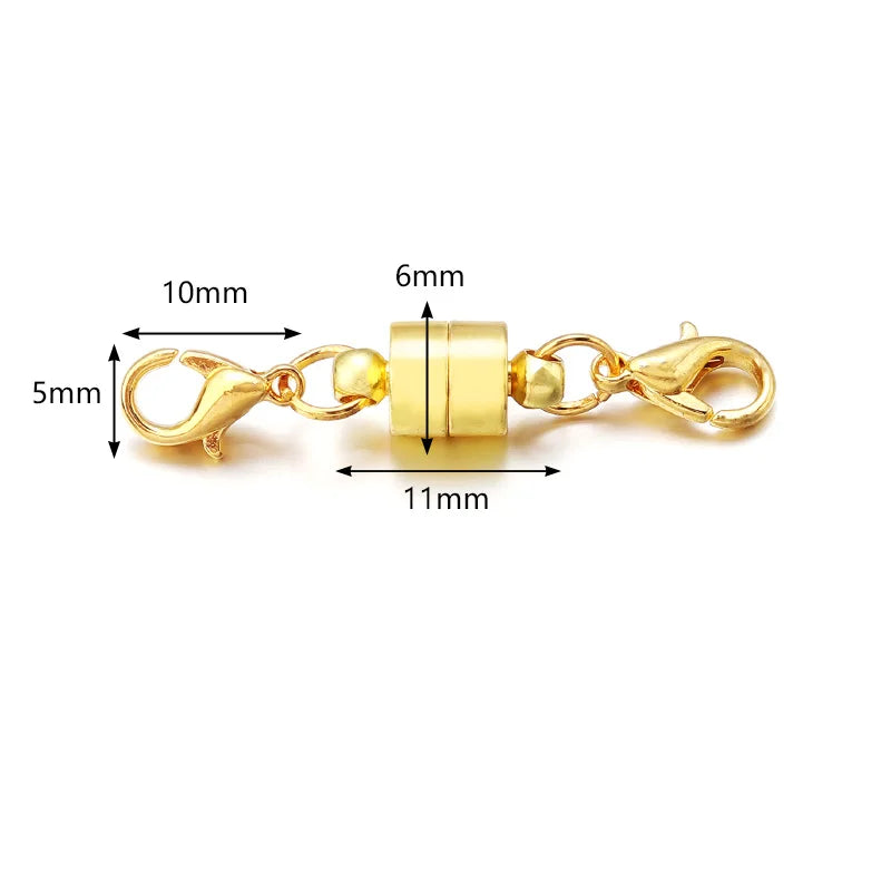 5Sets Strong Magnetic Clasps Copper Double Lobster Clasps Magnet Connectors Buckle Fasteners For DIY Jewelry Making Bracelets