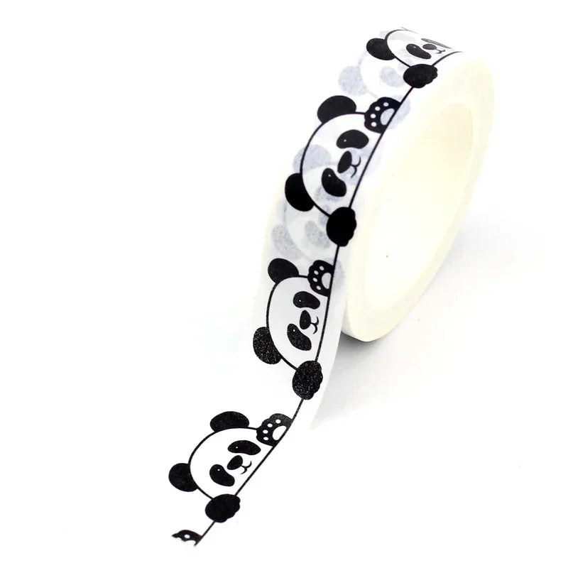 NEW 1PC 10M Decorative Black and White Japanese Washi Tape Set DIY Journaling Adhesive Moon Masking Tape Cute Stationery - NO