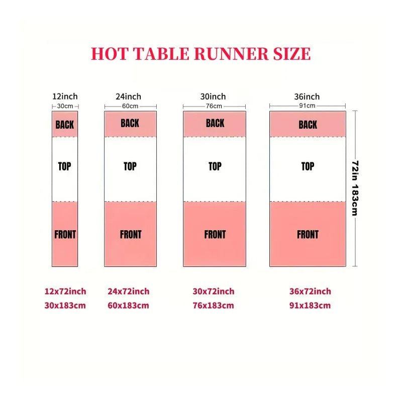 Customizable Table Runner - Ideal for 4 Seasons, for Weddings, Birthdays, Anniversary, Halloween, Christmas & Holidays Decor