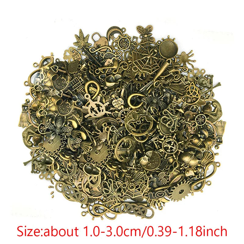 Vintage Color Mixed 20/30/50pcs Multi Styles Random Antique Bronze Charms Pendant Beads Handmade For DIY Jewelry Making Findi