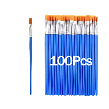 20-200Pcs Painting Brushes Set Art Round Flat Nylon Hair Paint Brush for Oil Acrylic Watercolor Kids/Artists/Beginners/Studen