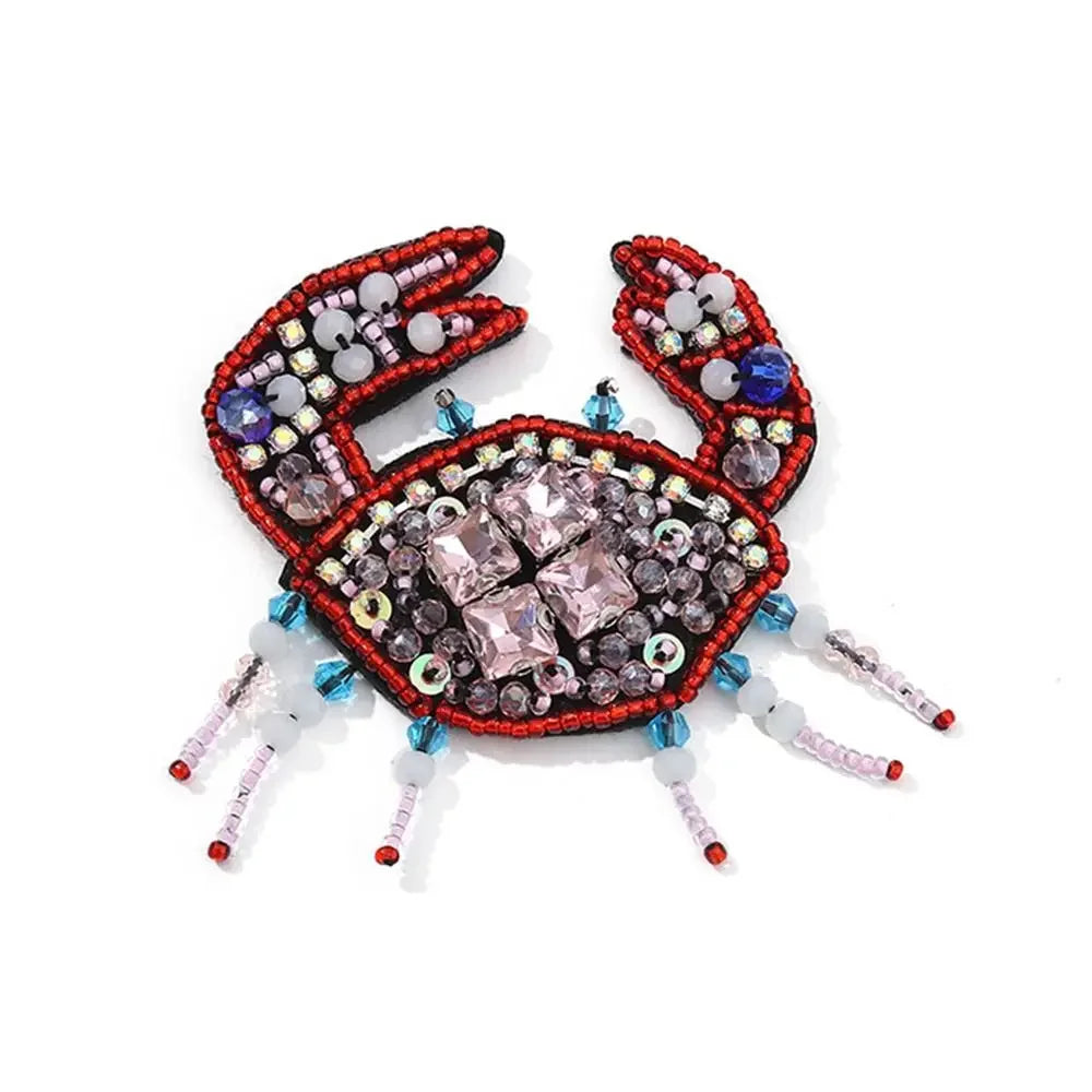 3D Marine Animal Patches Seahorse Crab Beaded Patches Starfish Handmade Cartoon Patches For DIY Craft & Cloth Decoration