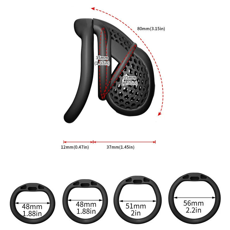 Male Chastity Cage Breathable Honeycomb Design With Removable Lock Cock Cage Comfortable Anti Pinch BDSM For Men Adult Sex To