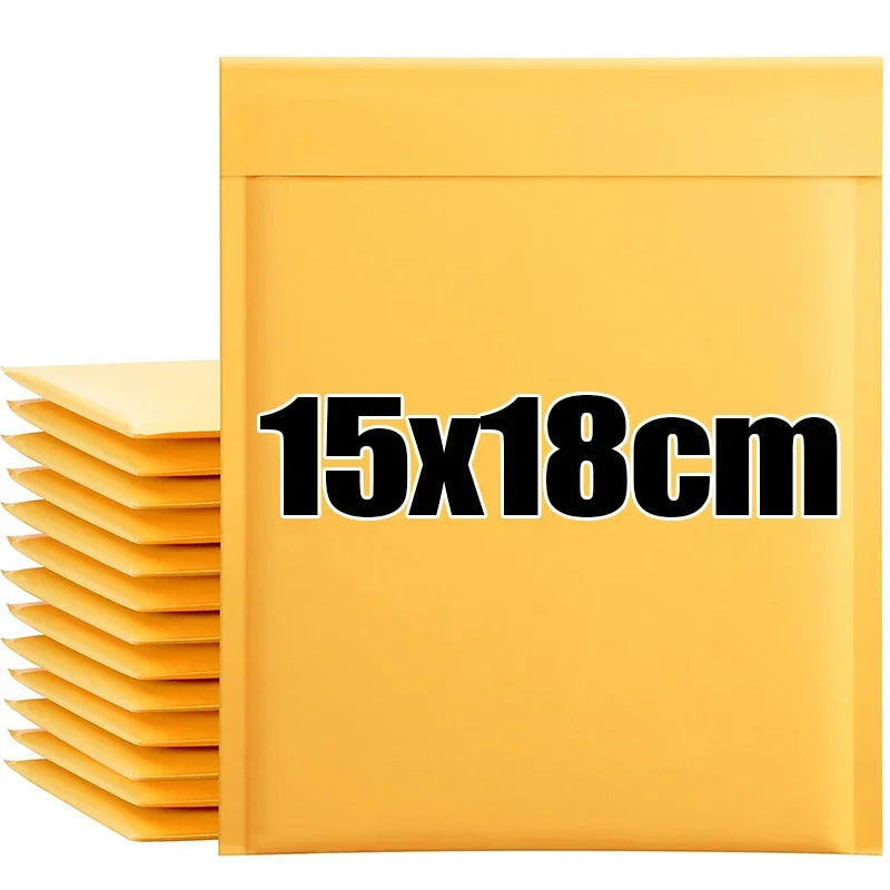 50/10x Kraft Paper Bubble Mailers Envelopes Bags Bubble Mailing Bags Home Yellow Self Seal Waterproof Cushion Envelopes Pouch