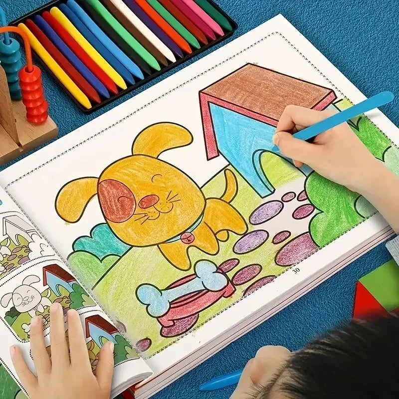 46-Page Kids Drawing & Painting Coloring Book - Educational Art Supplies for Creative Learning, Gift for Boys & Girls, Chines