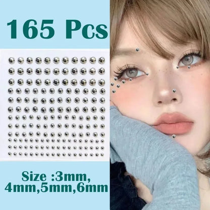 Fashion Fake Lip Nail Eyebrow Nose Ring No Piercing Lip Nails Sticker Selfadhesive Waterproof Reusable Body Belly Button Jewe