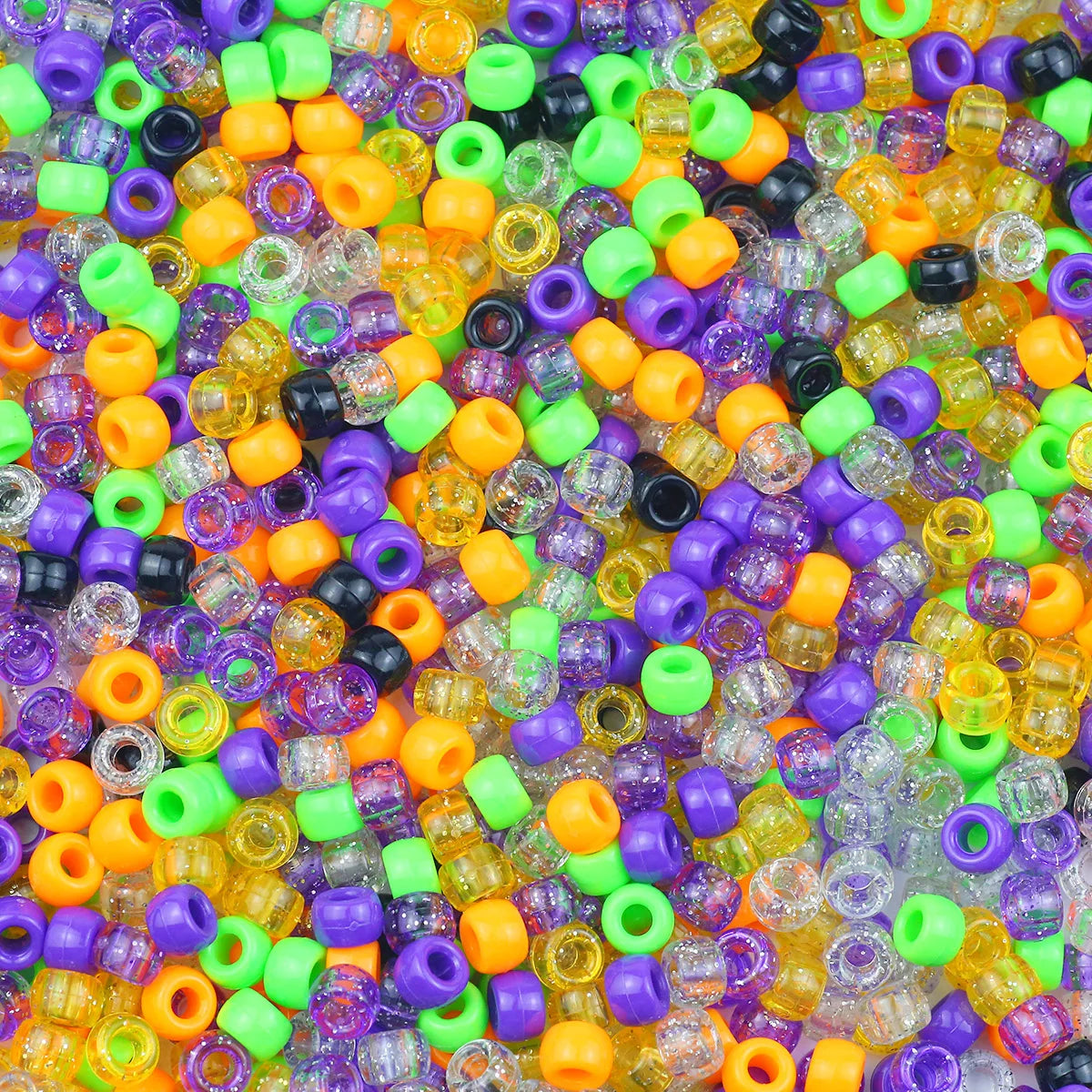 100/200/400pcs 6x9mm Solid Color Large Hole Pony Beads DIY Jewelry Making For Friendship Bracelets & Hair Braids Craft Suppli