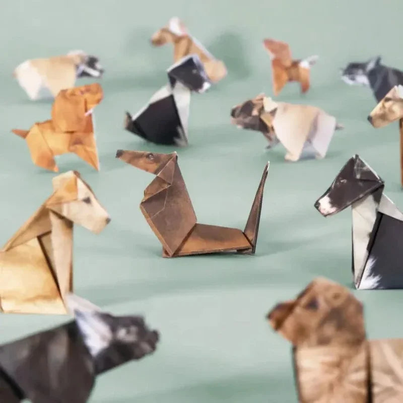 Creative DIY Paper Cats 50 Sheets DIY Origami Paper Handmade DIY Paper Cat Dog Dinosaur Fun Art Craft Folding Animal Folding 