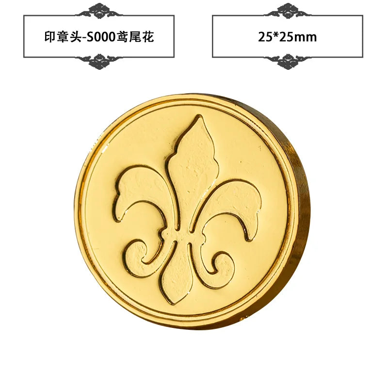 Plant Wax Stamp Seal Wax Print Thick Copper Head Carved Sealing Tool Holiday Party Invitation Letter Wedding Decorative - A8