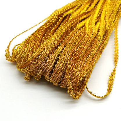 Lace Ribbon, 5 Yards Gold Silver Wave Lace Ribbon, Handmade Costume Trim, Wedding Party Accessories, Stage Performance Décor 