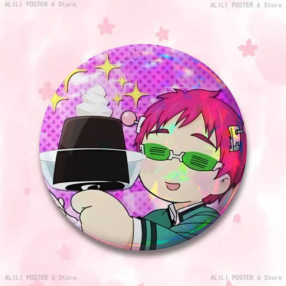 S-Saiki K D-Disastrous L-Life Badges 25 32 44 58 75 mm Round Cosplay Pin Bag Decor Fans Collect Friends Gifts Brooch Souvenir