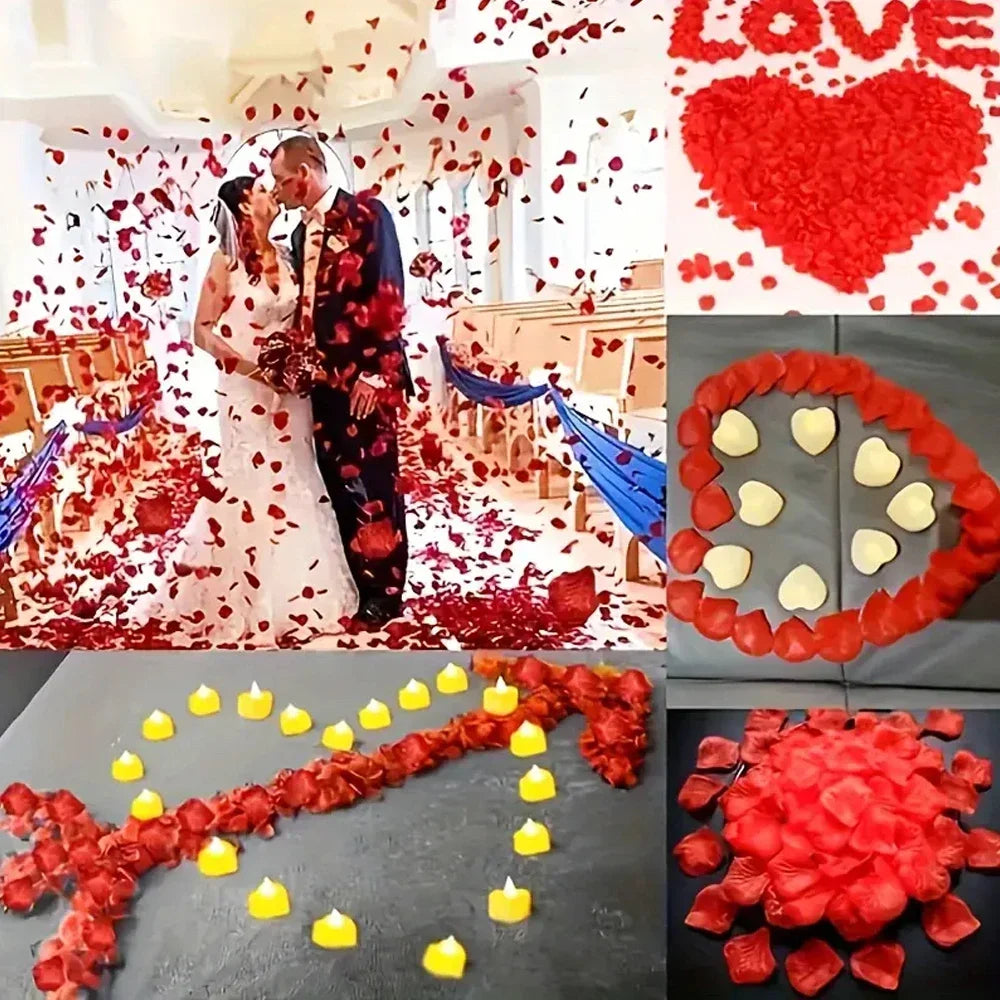 100-10000Pcs Top Colorful Artificial Fake Rose Petals Red White Gold Roses Petal Flowers Romantic Wedding Party Valentine Dec