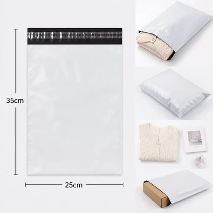 50Pcs White Courier Mailer Bags Packaging Poly Package Plastic Self-Adhesive Mailing Express Bag Envelope Postal Pouch Mailin